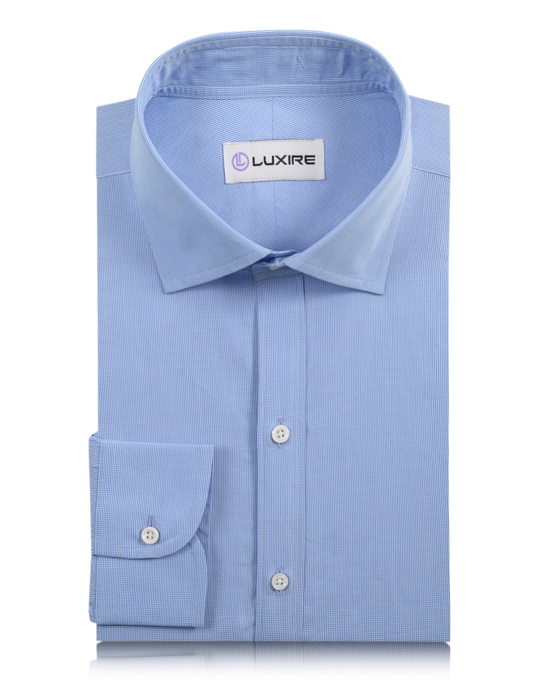 Blue Micro Check 60's Shirt - 1