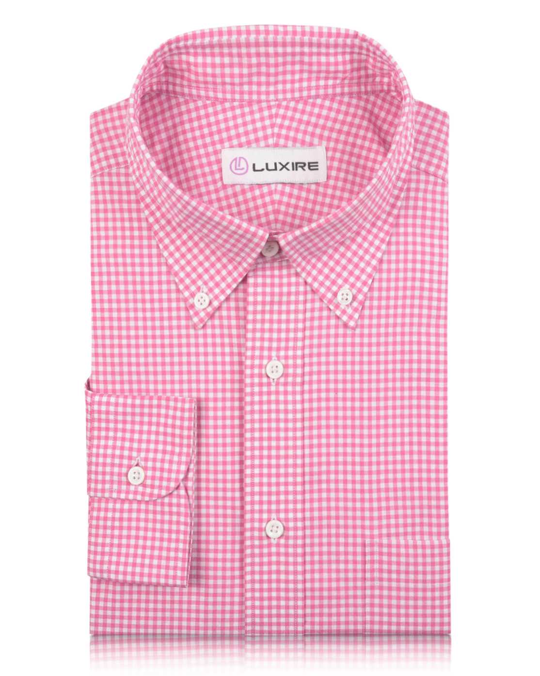 Pink White Mini Gingham Checks Shirt - 1
