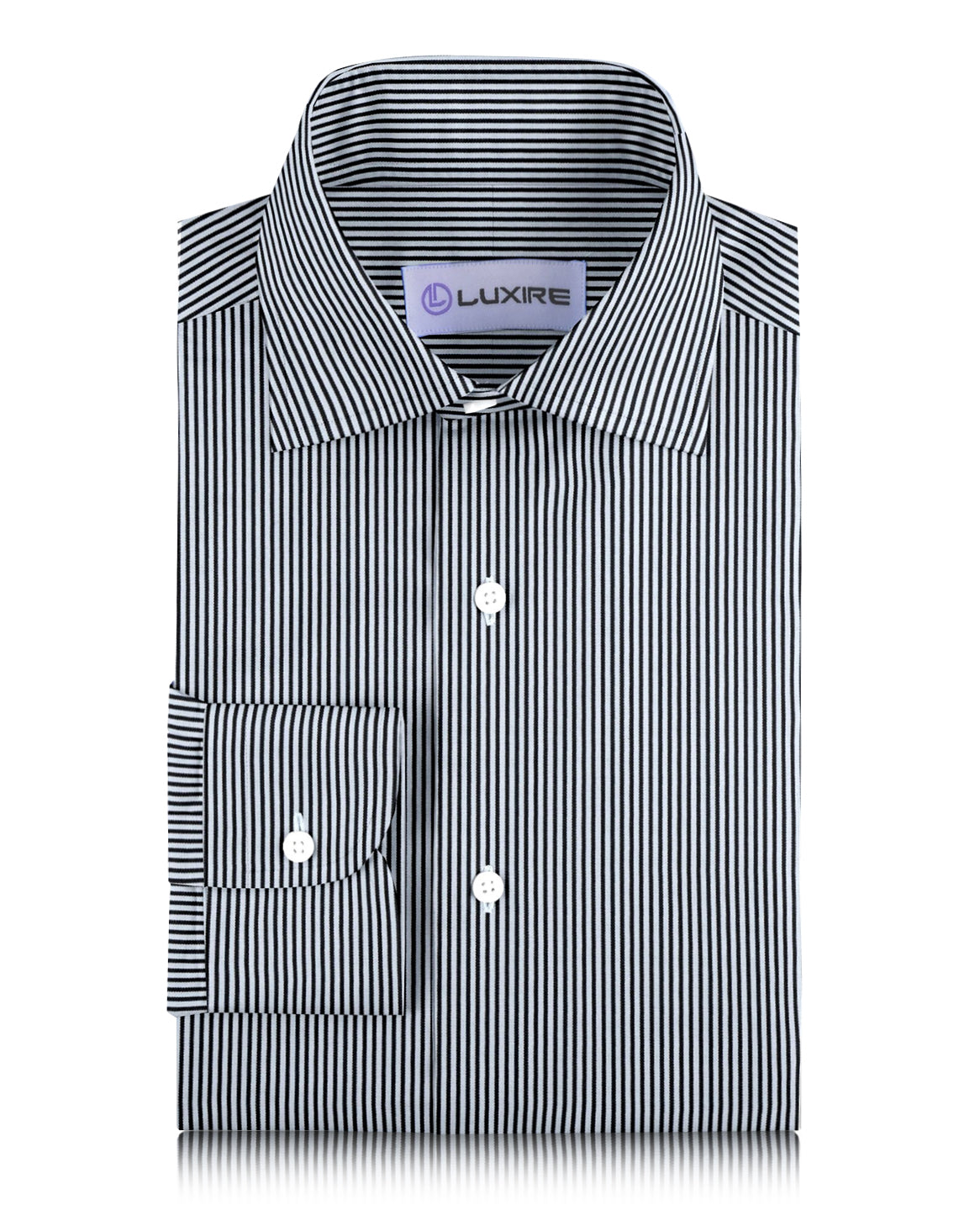 Monti Black Dress Stripes on White Shirt - 1