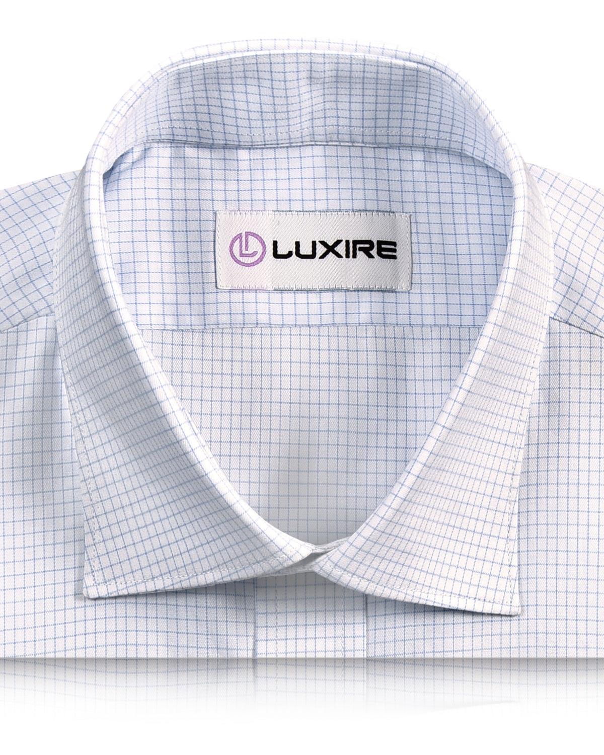 Brembana Light Blue Graph checks On white - 2