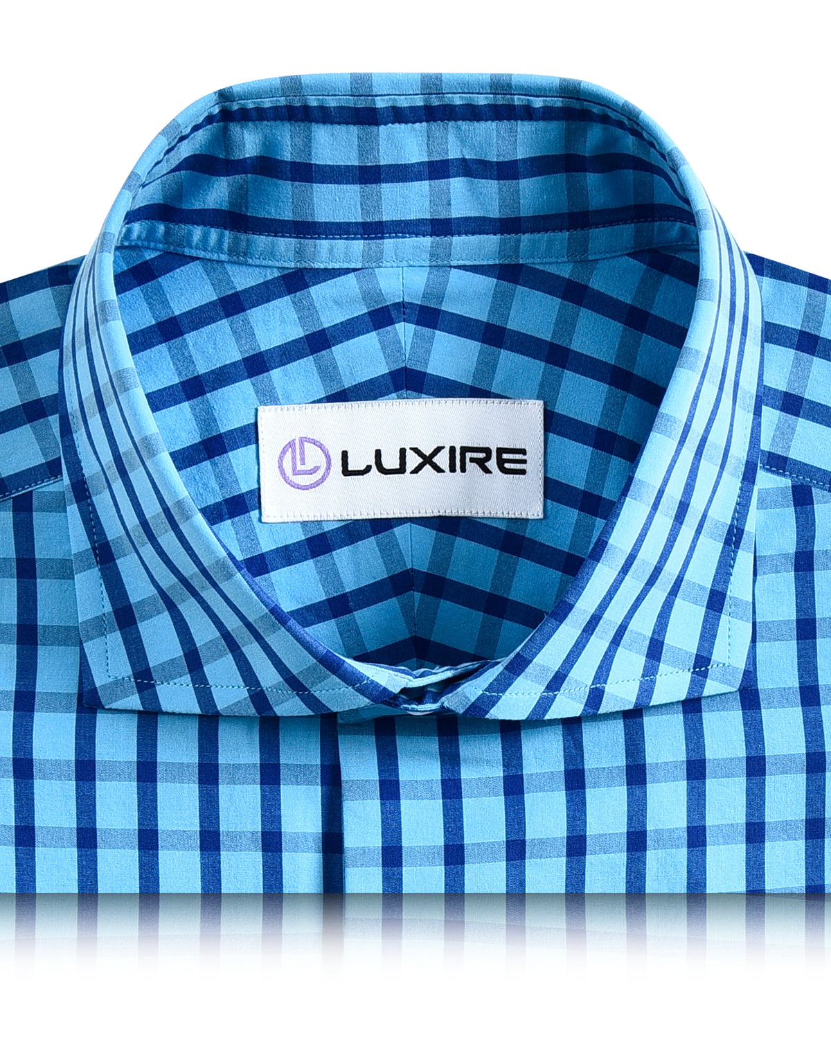Friday Shirt:Blue Stripes Checks on Pale Blue - 2