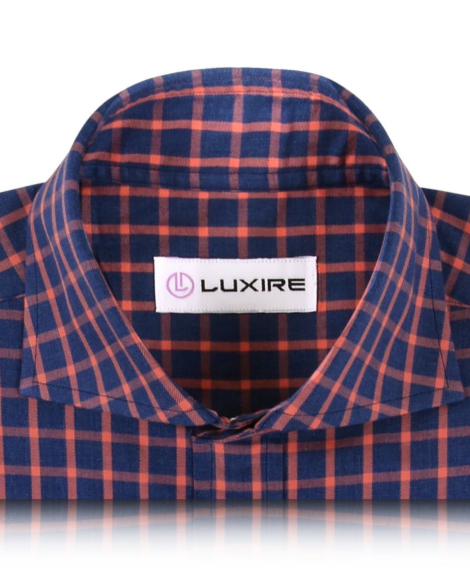 Checks: Orange Tattersall On Blue - 2