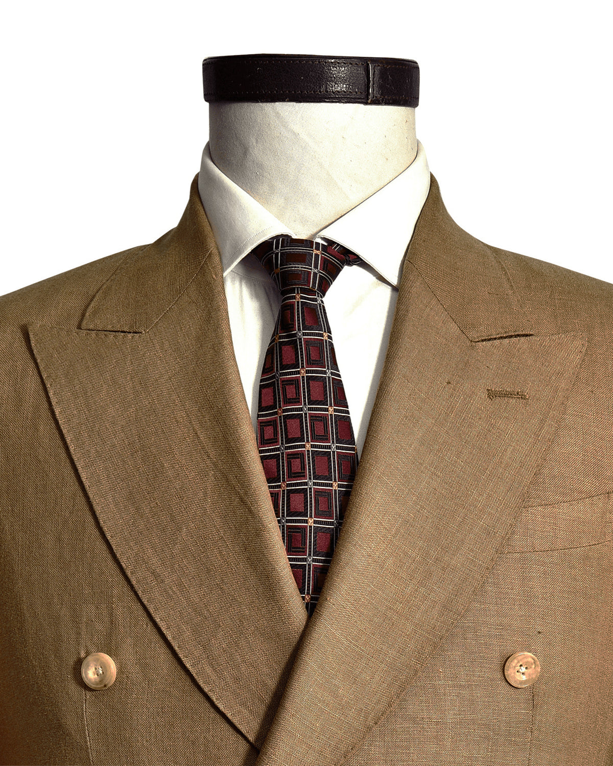 Linen Fresco Golden Brown Double Breasted Jacket - 7