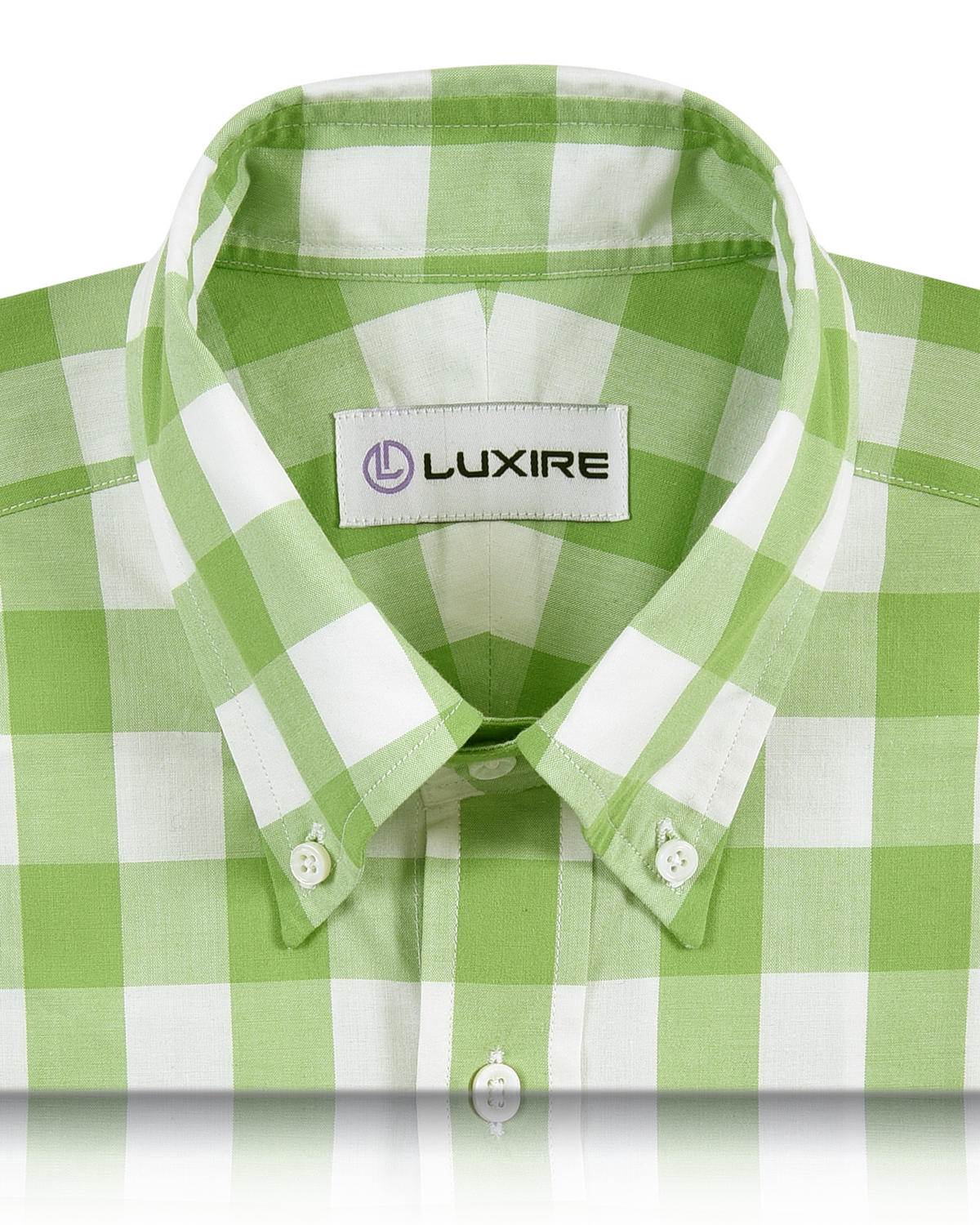 Green and White Gingham Checks Shirt - 2