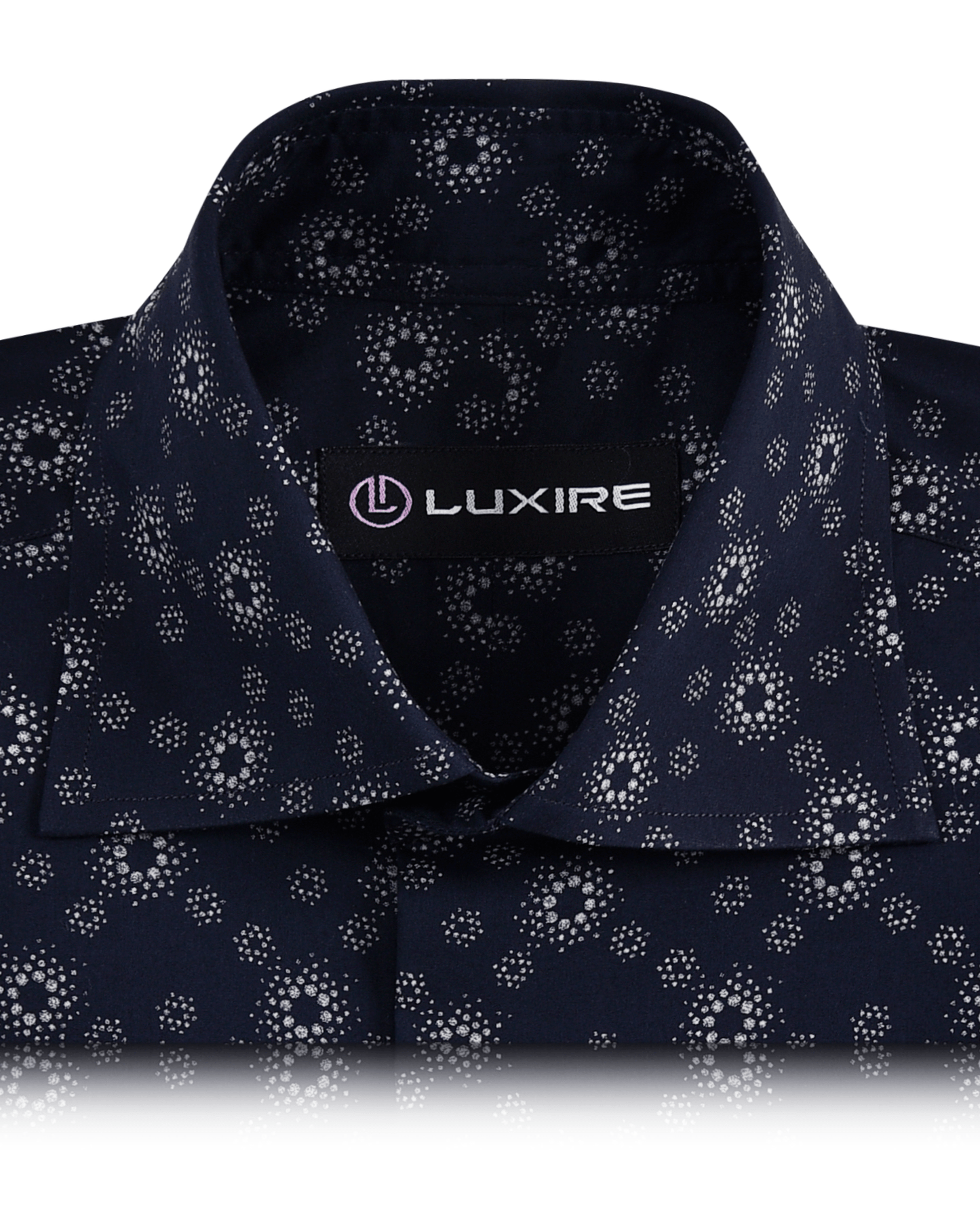 Abstract Florals On Navy Shirt