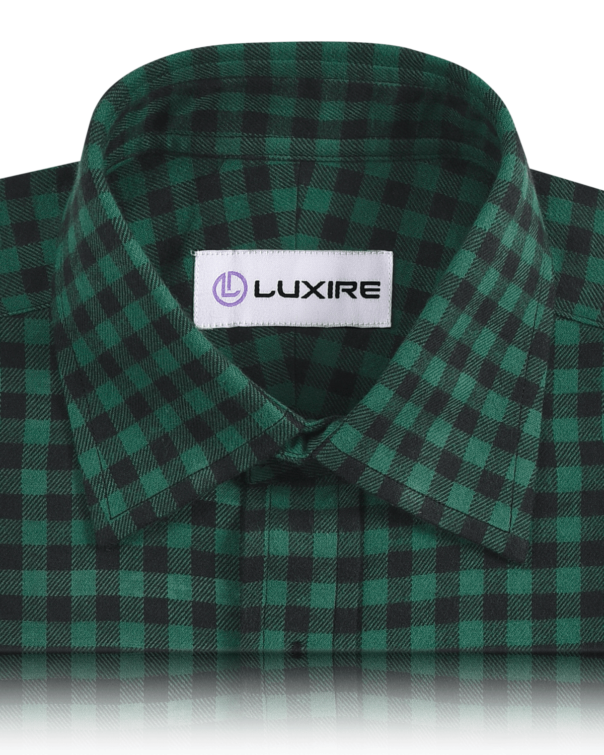 Green Black Gingham Twill Flannel Shirt - 2