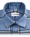 Dugdale Light Blue Windowpane Tweed Work Shirt