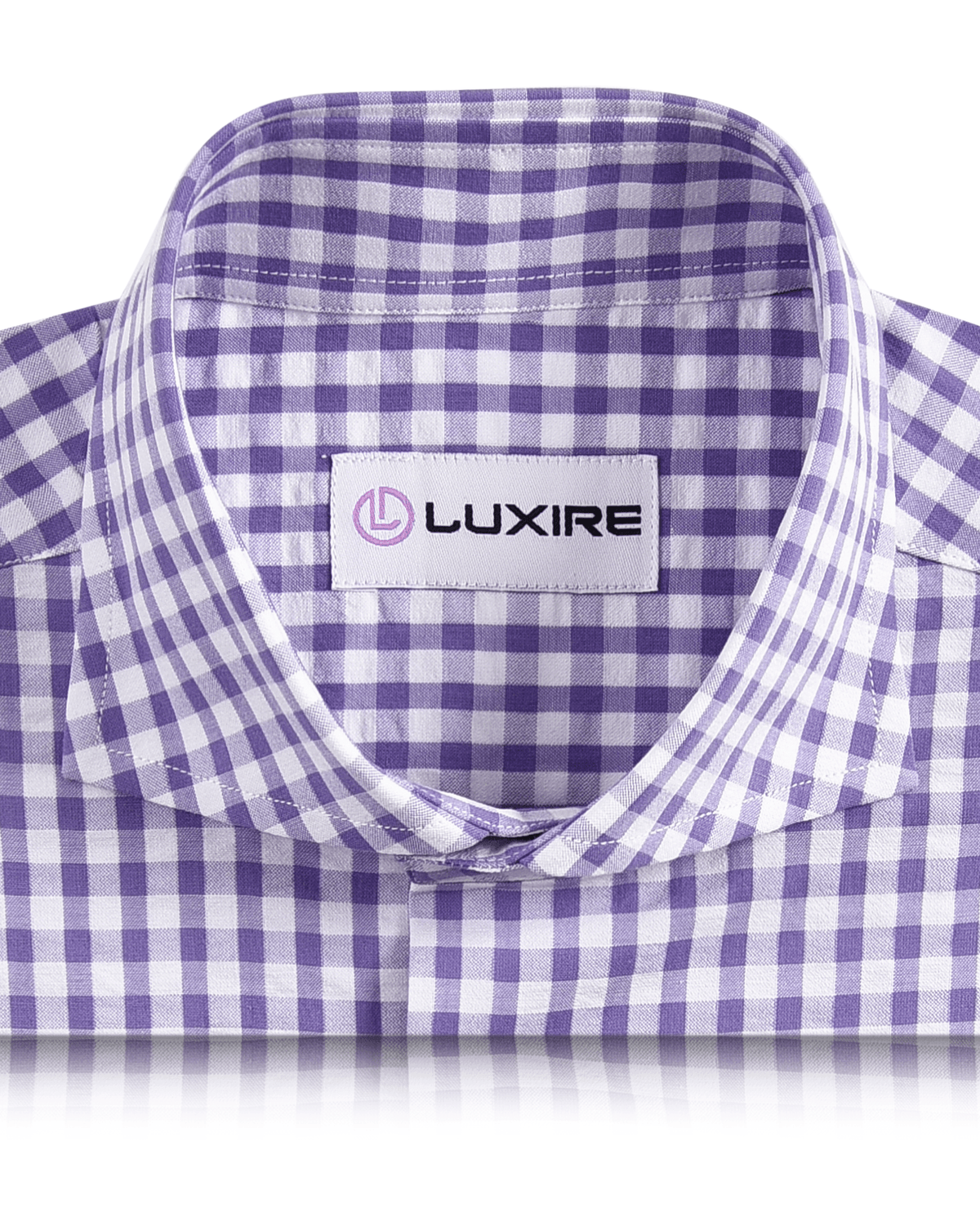 Purple White Gingham Checks Seersucker - 2