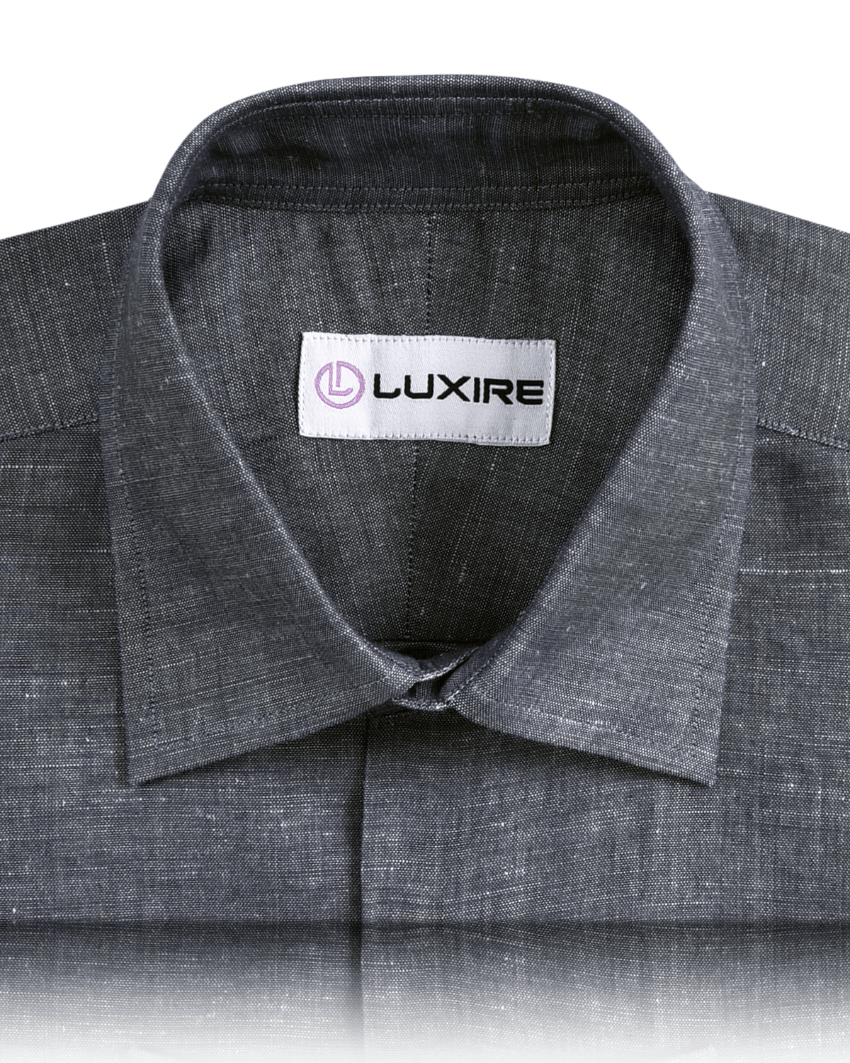 Cotton Linen: Greyish Navy Chambray Shirt - 2