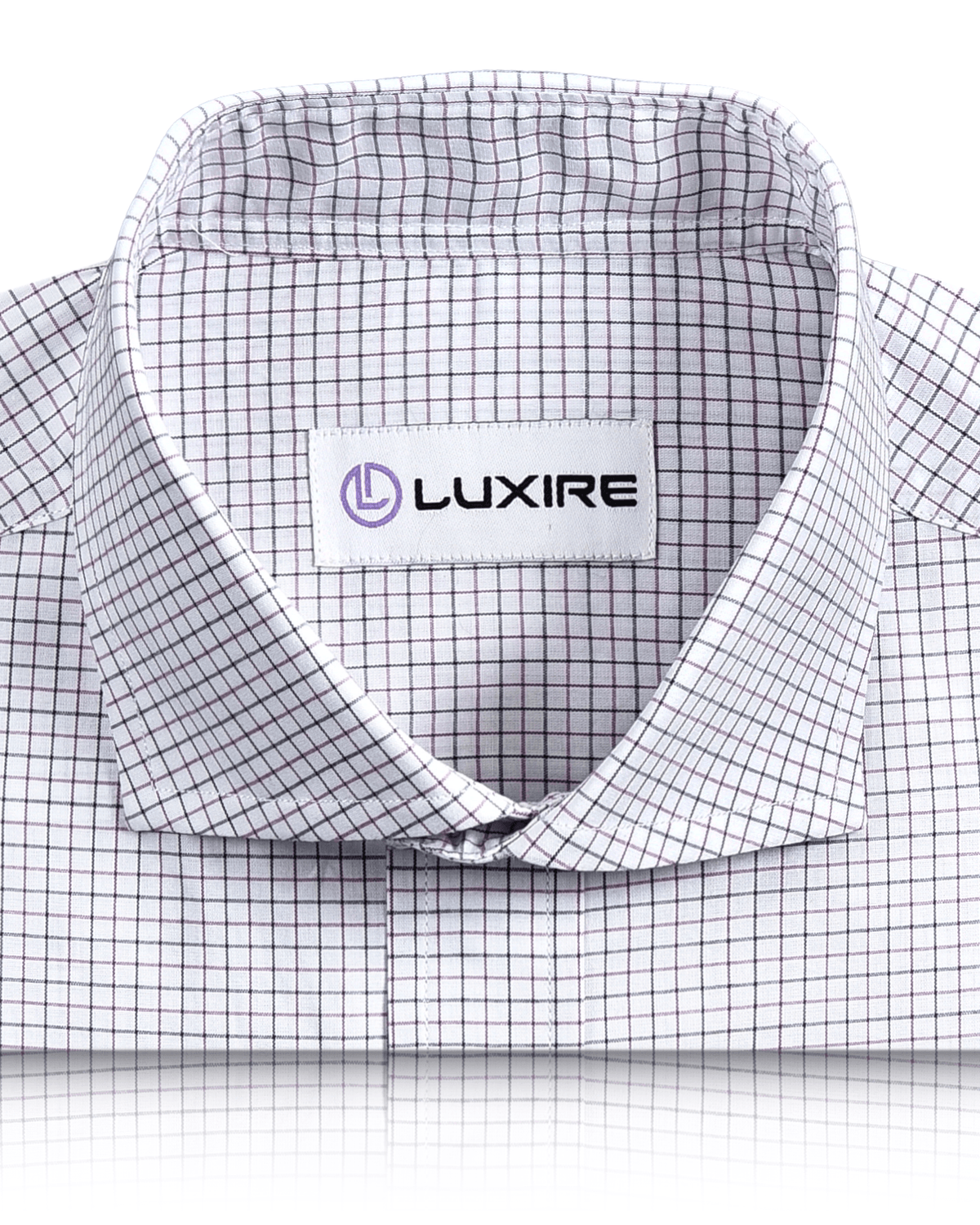 Mauve Black Tattersall Checks on White - 2