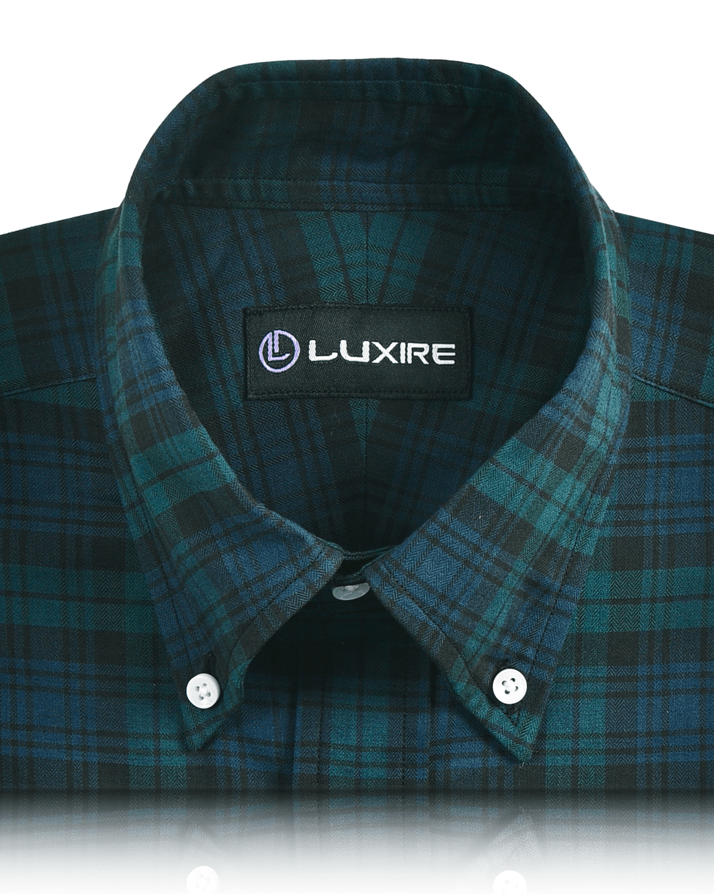 Blue and Green Herringbone Shirt