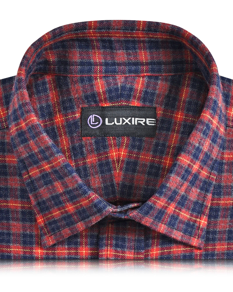 Red Navy Grey Tattersall Work Shirt