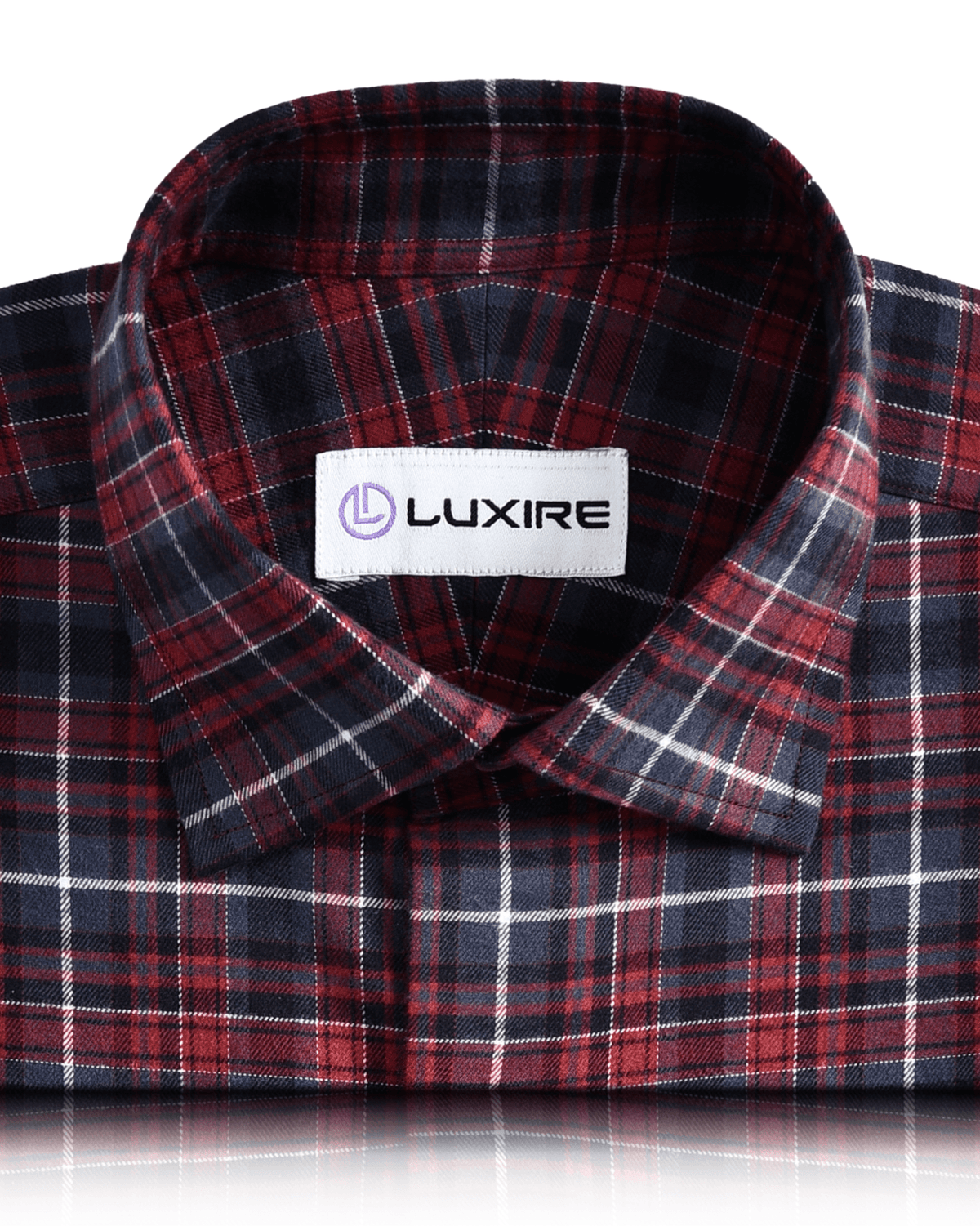 Maroon Grey Tattersall Flannel Work Shirt - 2