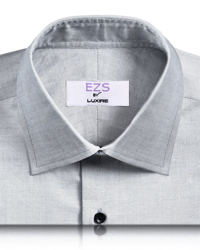 EZS Grey-White End-on-End Shirt