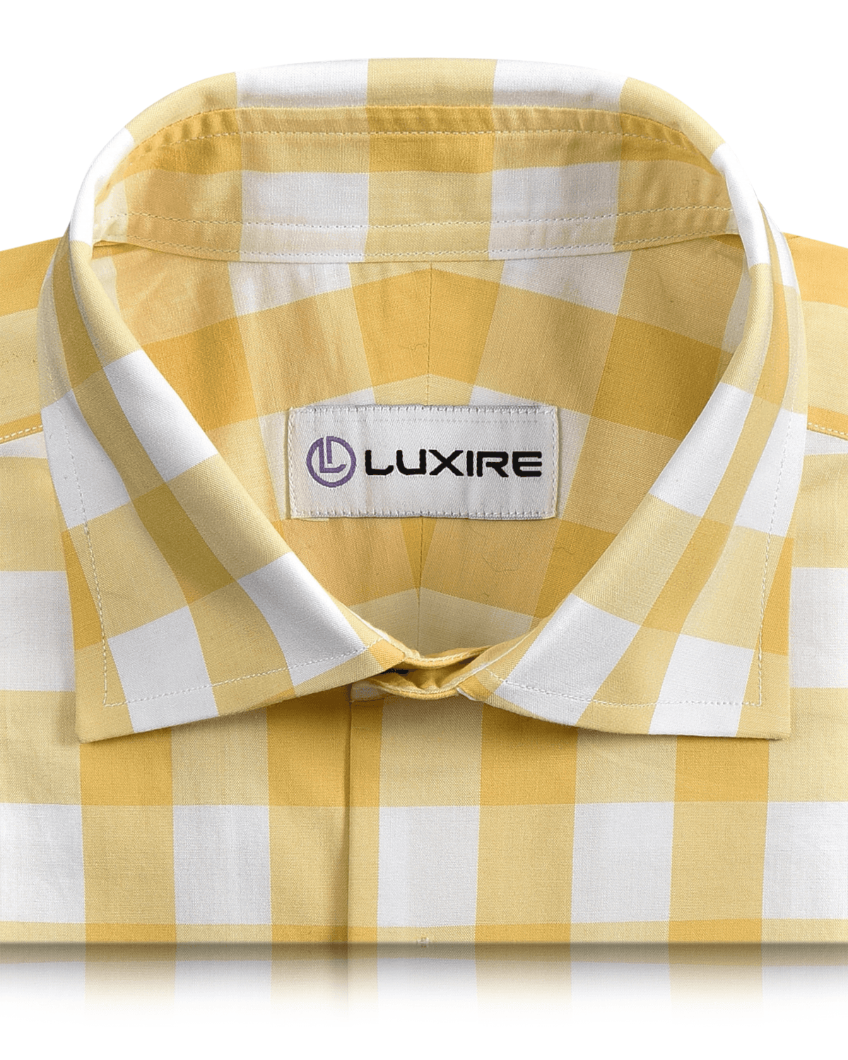 Golden Yellow Windowpane Checks On White - 2