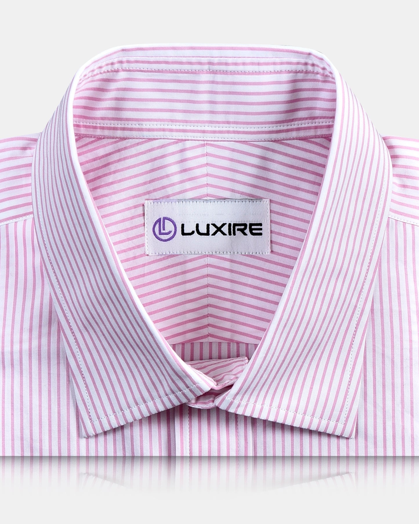 Pink Stripes On White Shirt