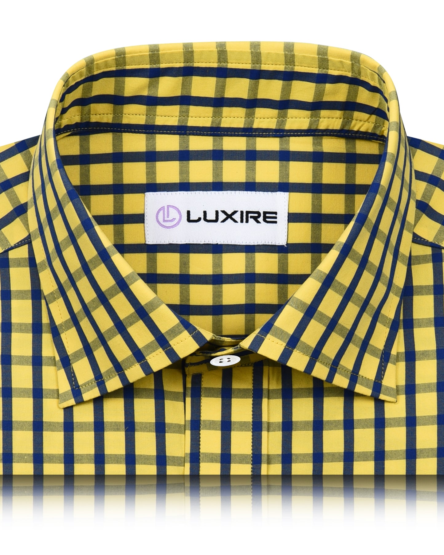 Friday Shirt:Blue Windowpane Checks On Yellow