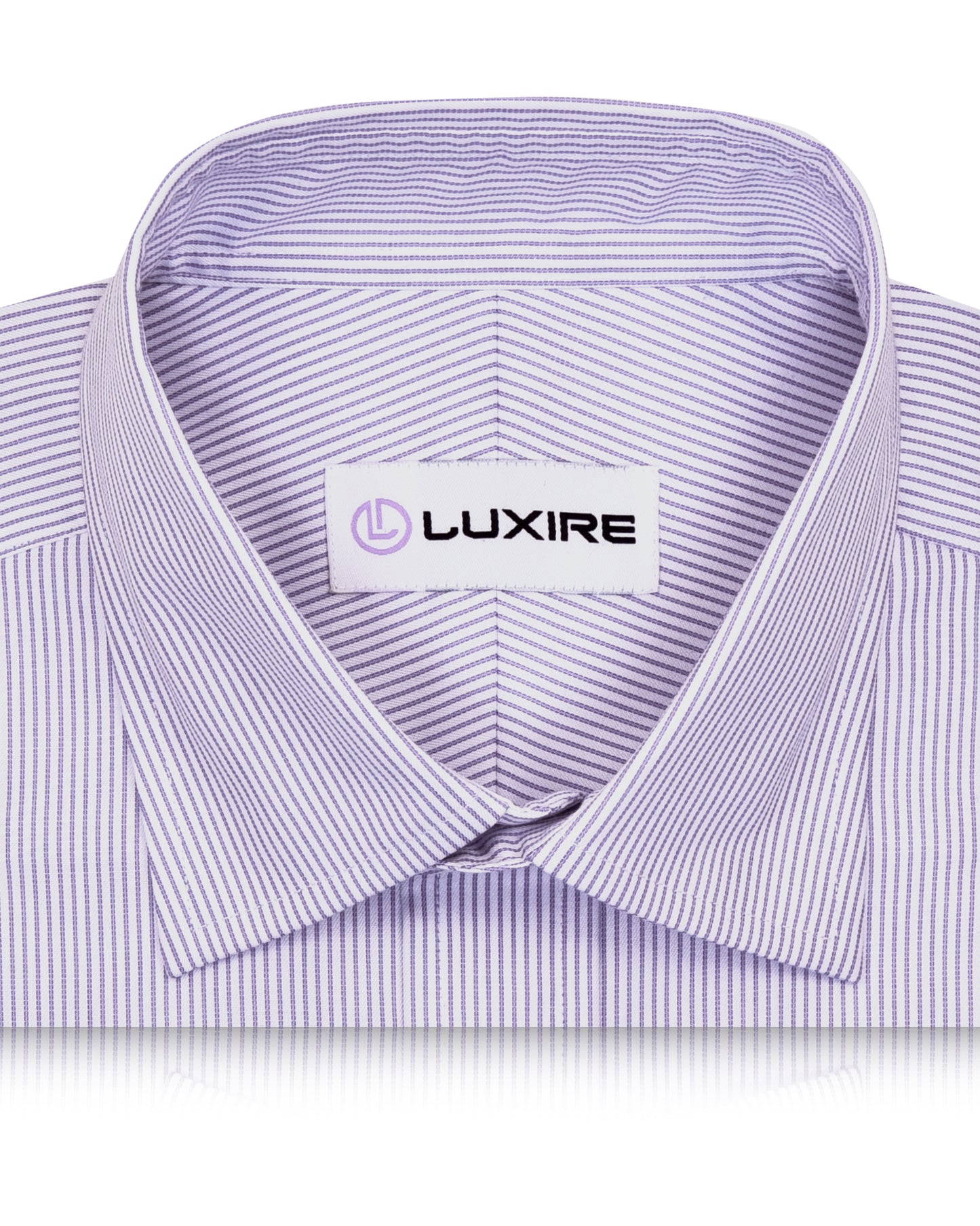 Purple Pin Stripes On White Shirt