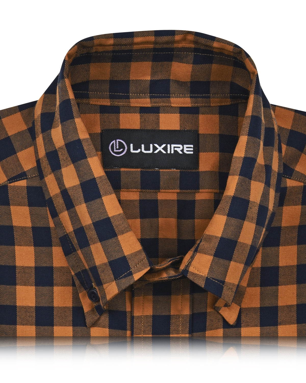 Navy tan Gingham Shirt - 2
