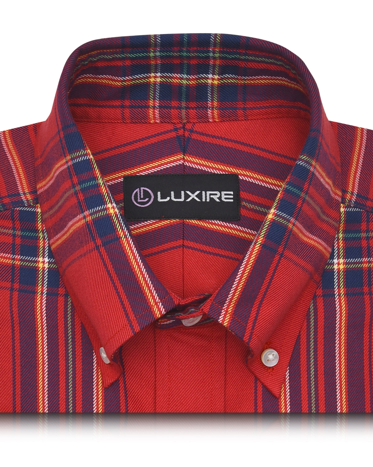 Red Navy Blue Tartan Flannel Shirt - 2