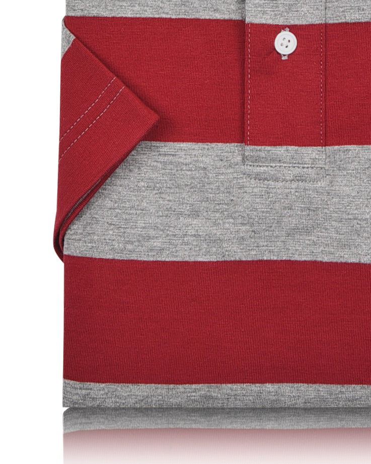 Red Heather Grey Stripes