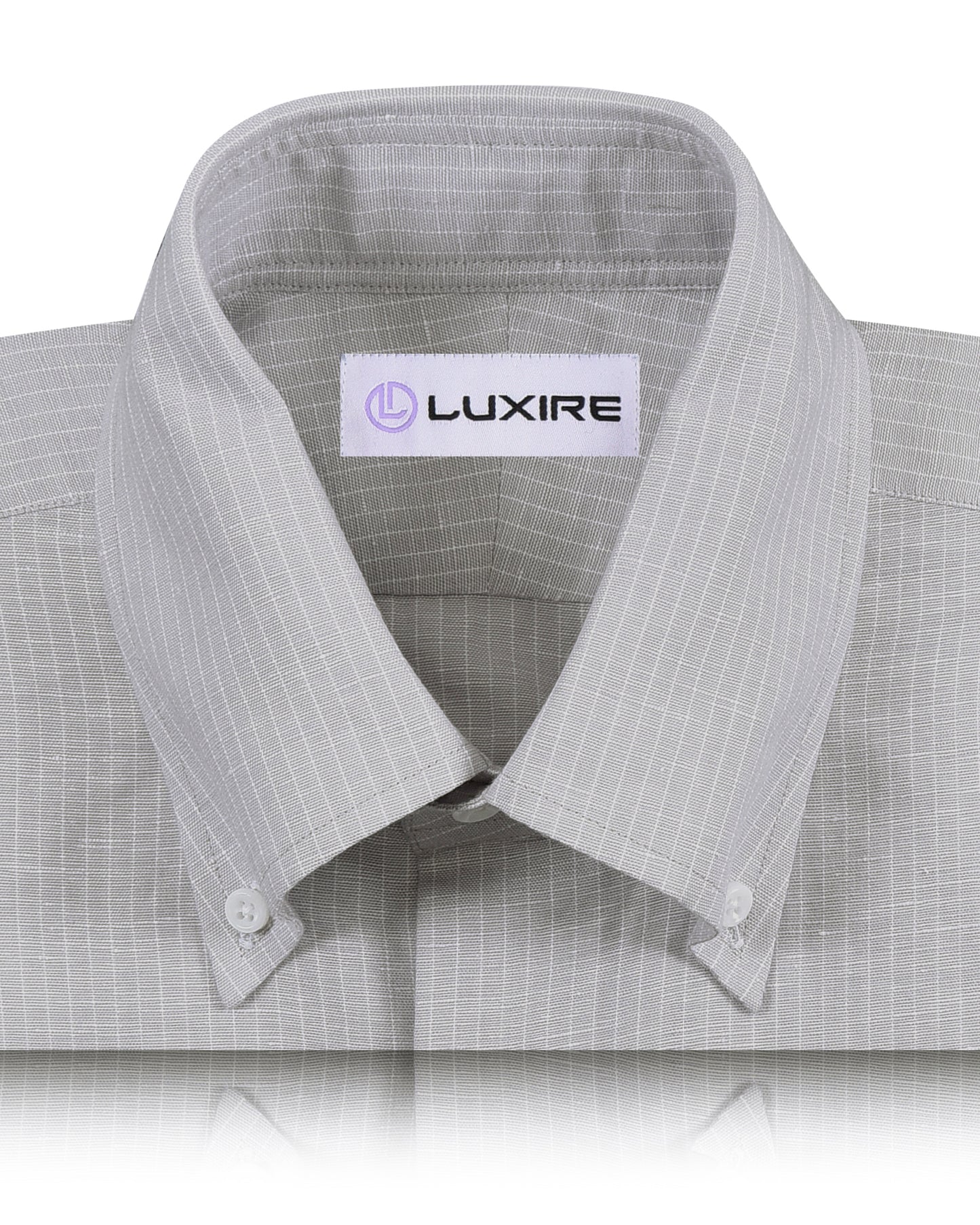 Cotton Linen: White Hairline Stripes On Grey