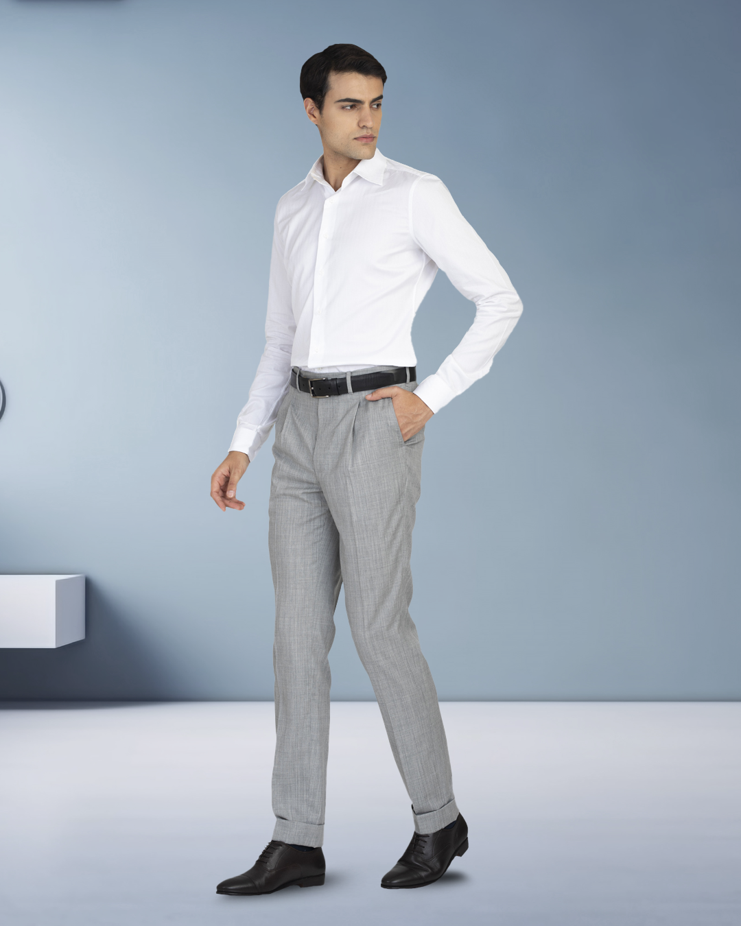 Washable Wool Grey Pant - 4