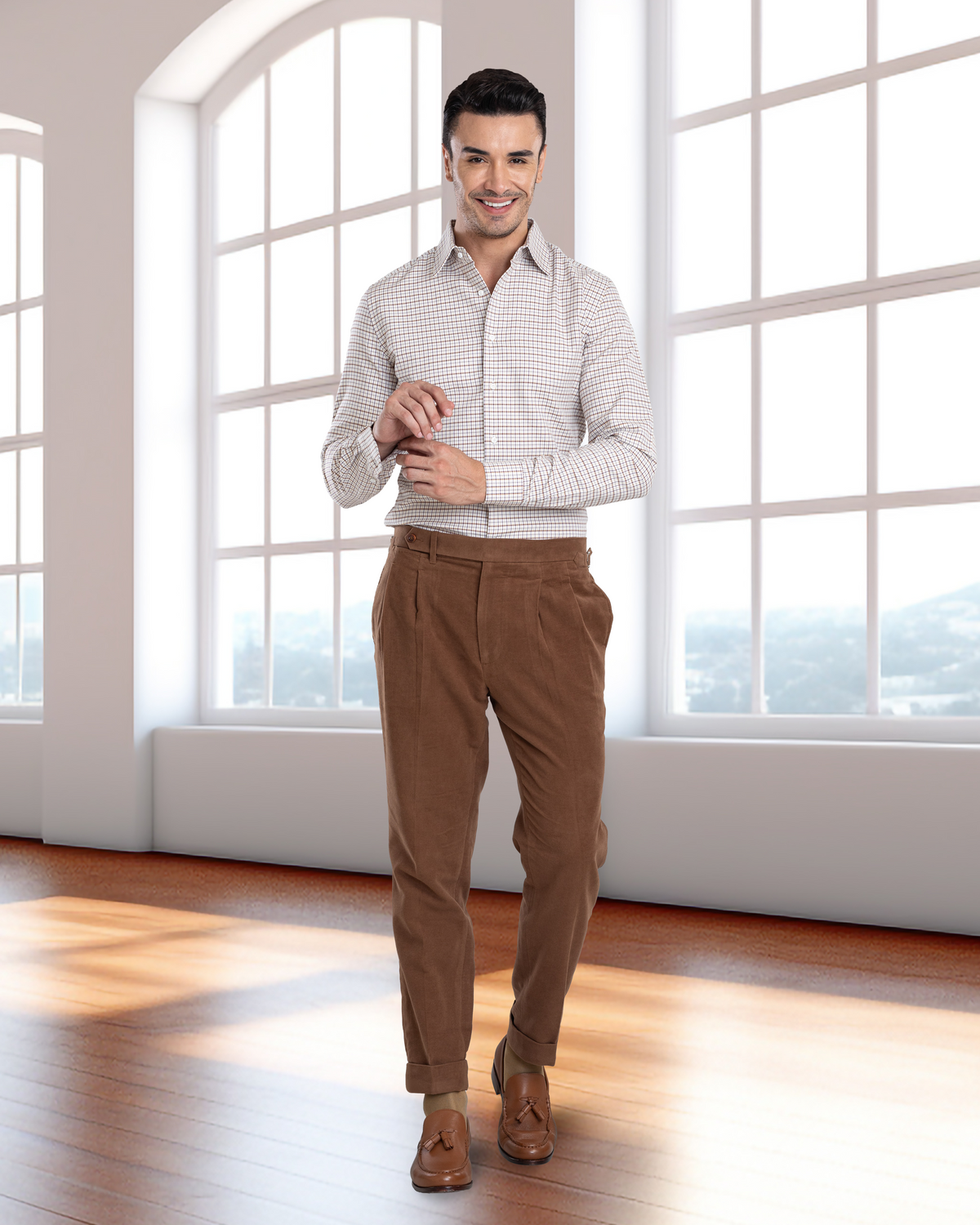 Zegna Brown Cashco Moleskin Dress Pant - 5