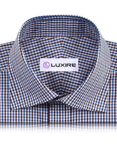 Blue Brown White Gingham Checks