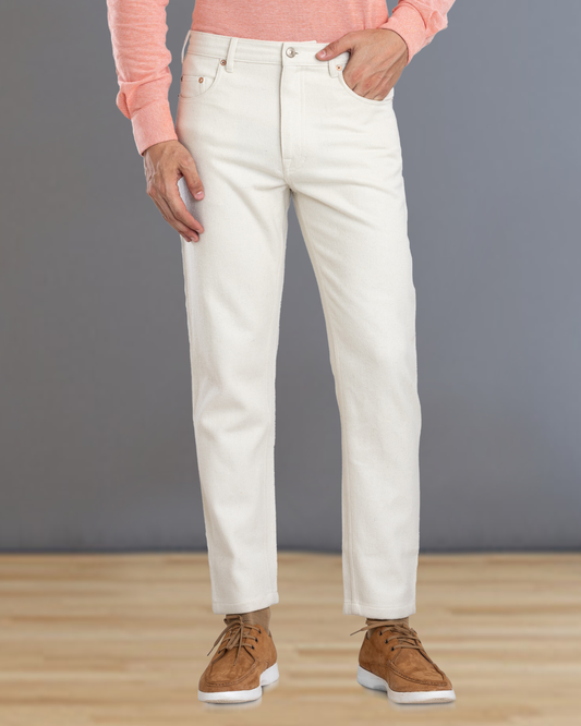 Cream Wool Jeans