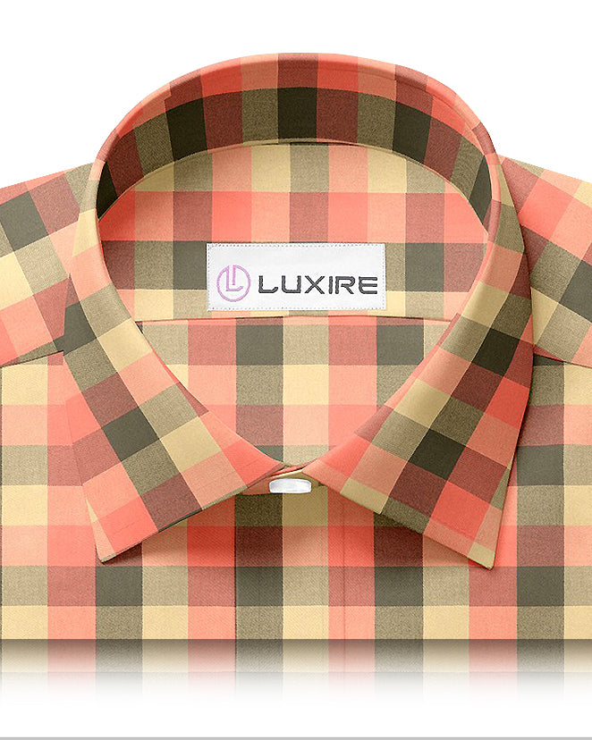 Orange Olive Tan Windowpane Twill Flannel - 2