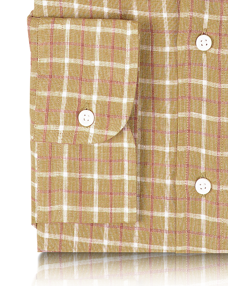 Khaki Red Tattersall Linen - 3