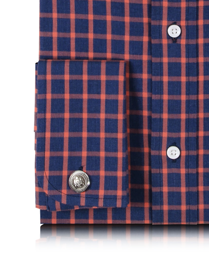 Checks: Orange Tattersall On Blue