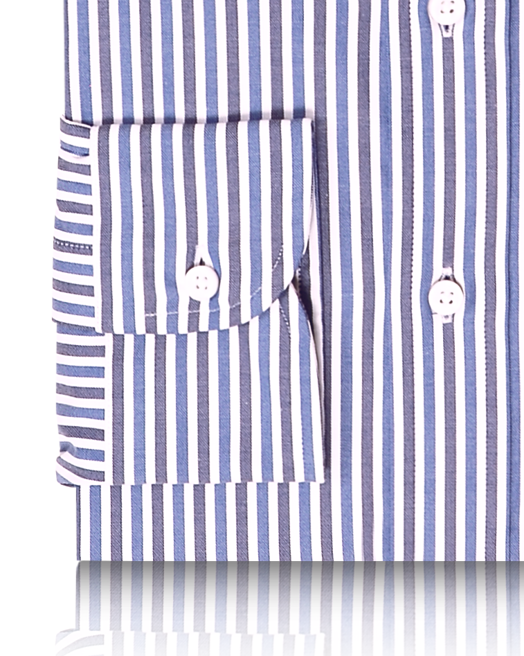 Brembana White Blue Candy Stripes Shirt