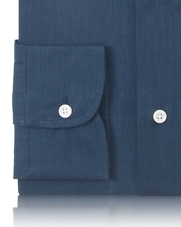 Navy Blue Chambray Shirt - 3