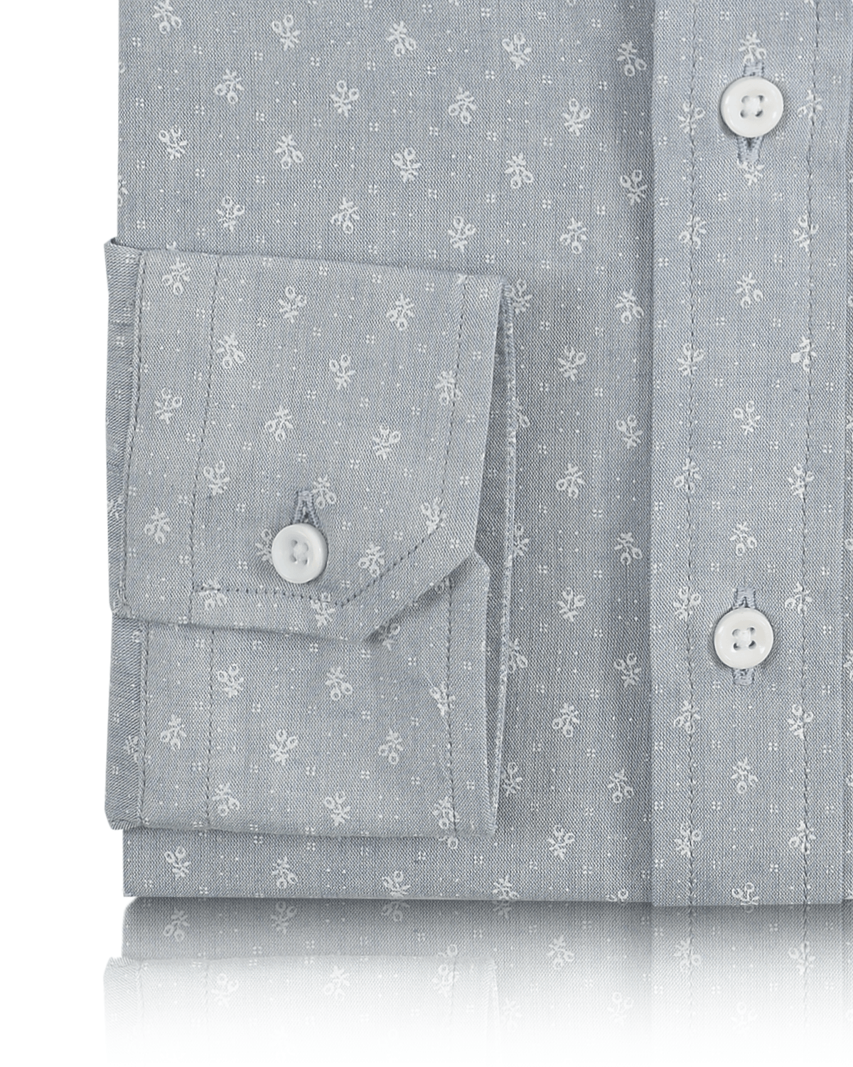 Pale Indigo Printed Wabash Shirt - 3