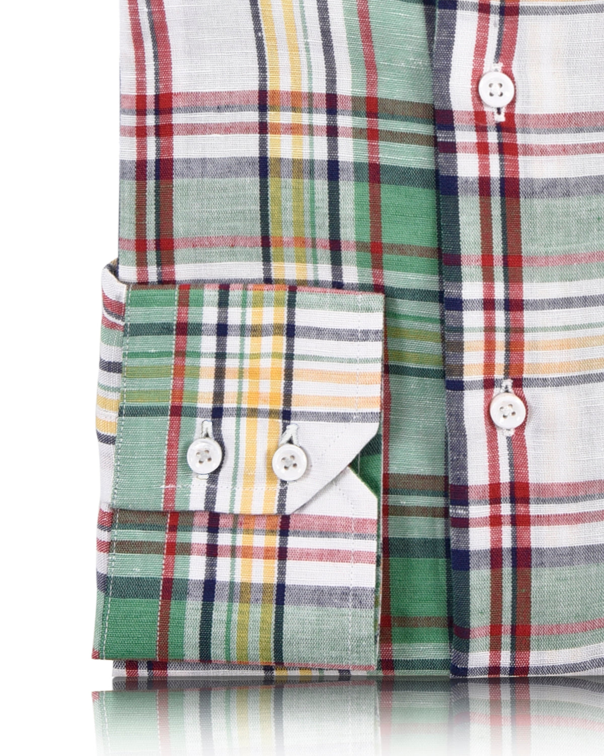 Cotton Linen: Classic Multi-color Madras Checks Shirt - 2