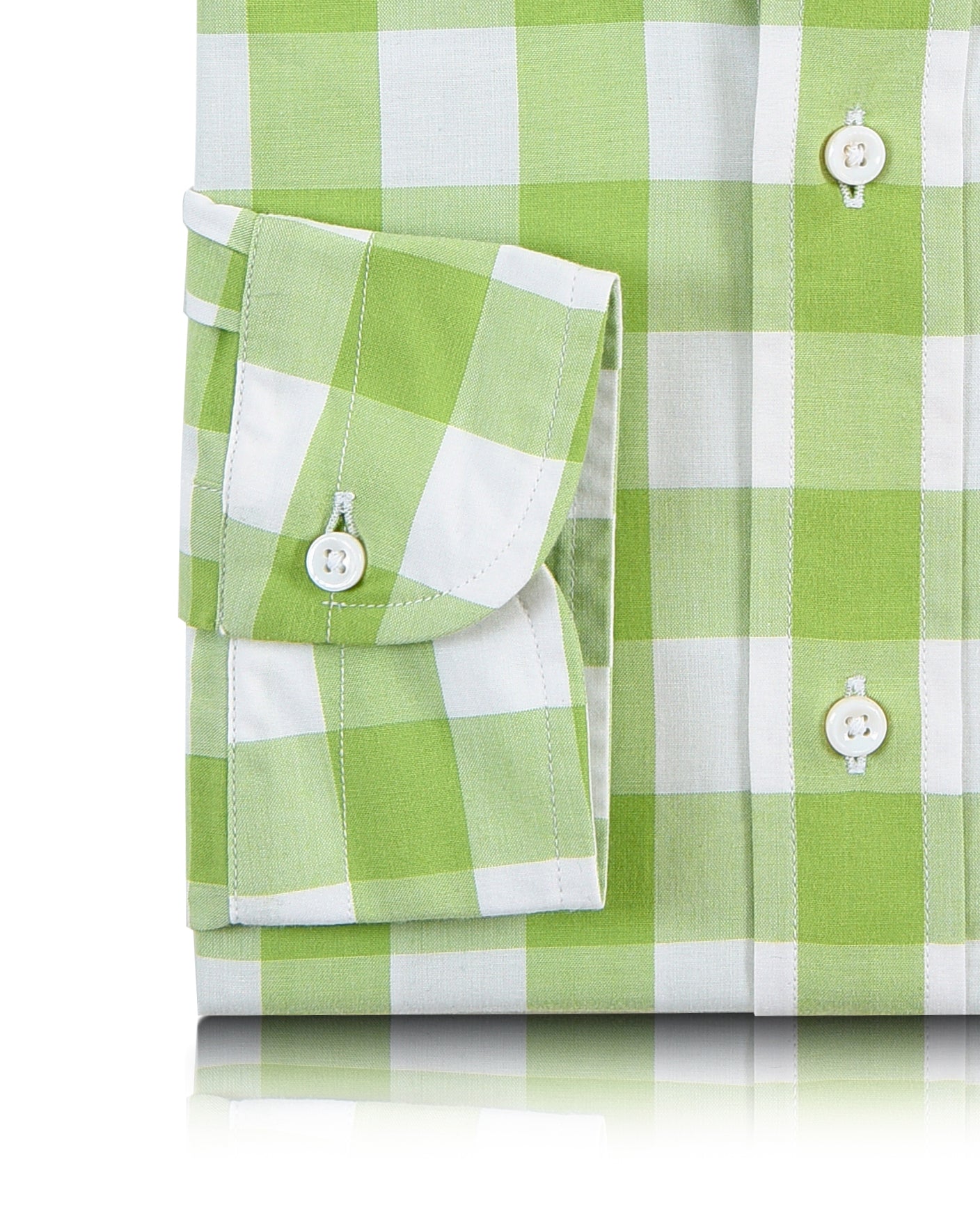 Light Apple Green Windowpane Checks