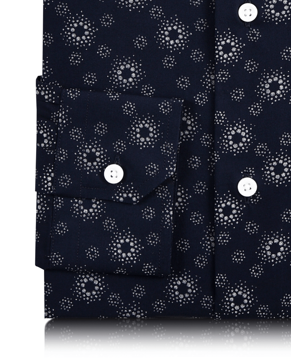 Abstract Florals On Navy Shirt - 3