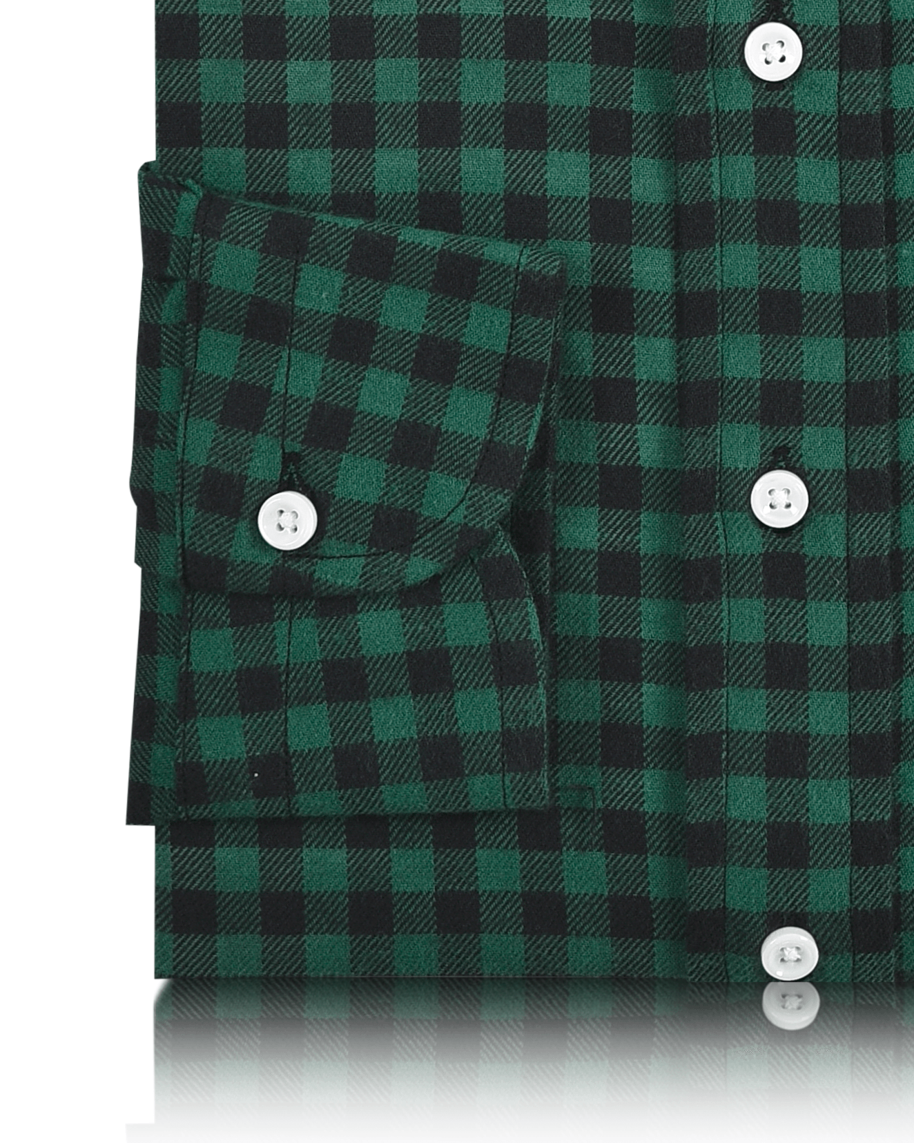 Green Black Gingham Twill Flannel