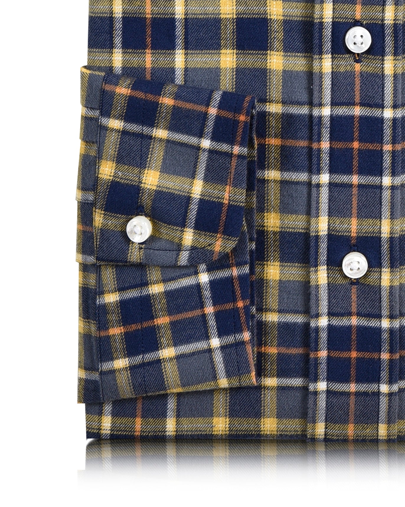 Grey Yellow Tartan Twill