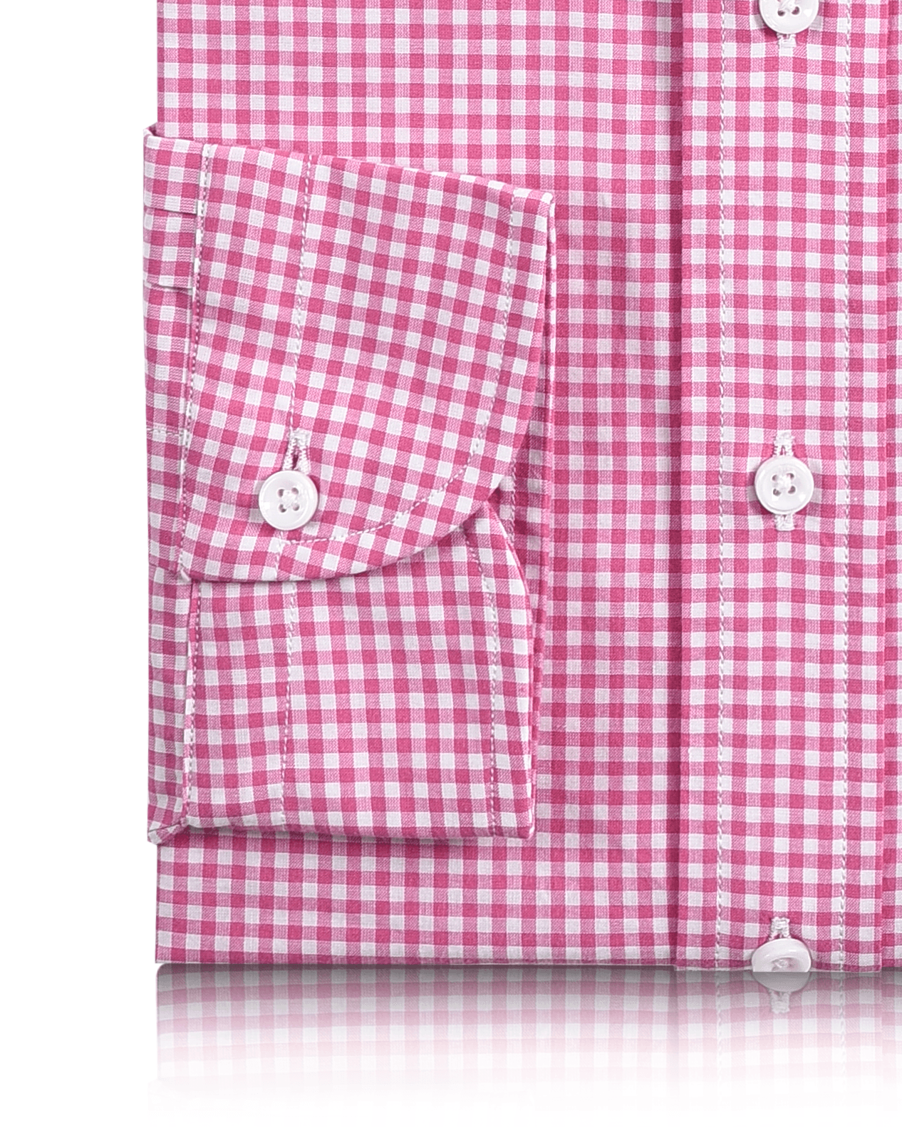 Pink White Gingham Check Shirt