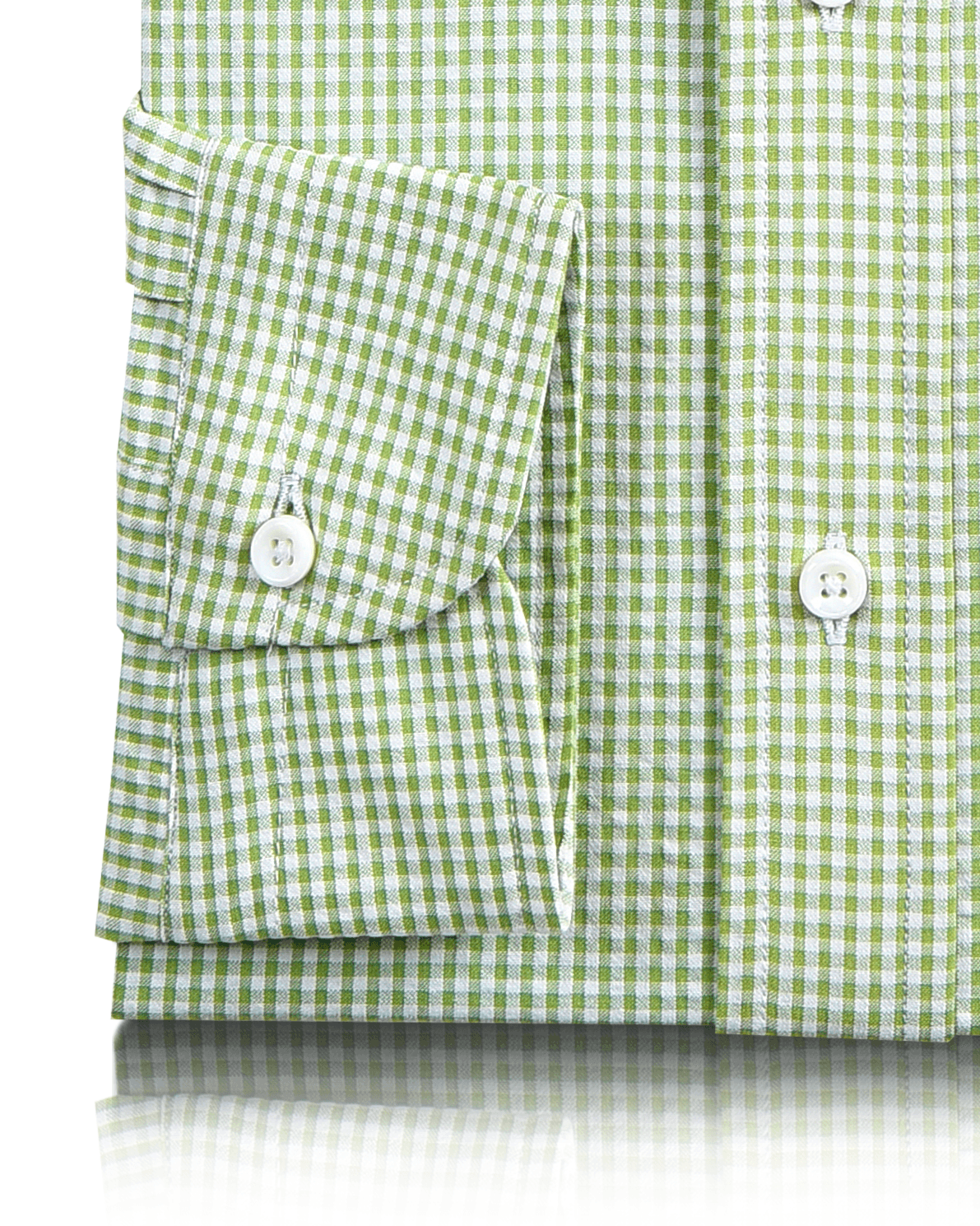 Green Small Gingham Seersucker Shirt