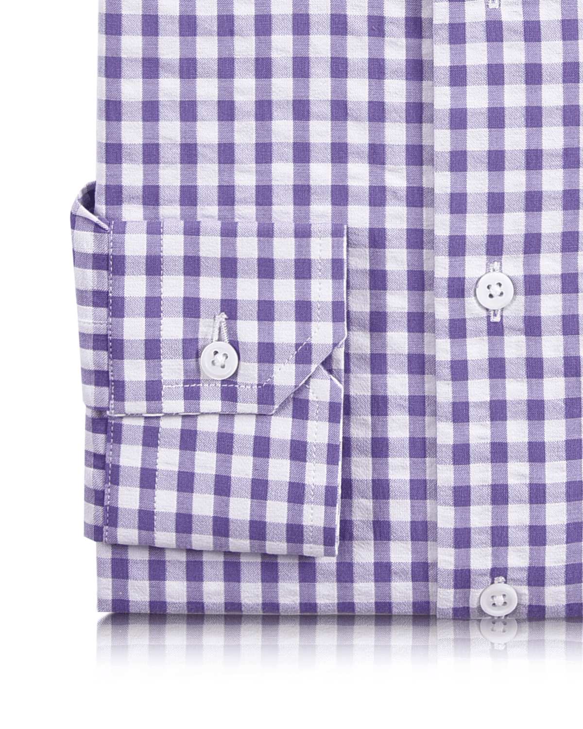 Purple White Gingham Checks Seersucker - 3
