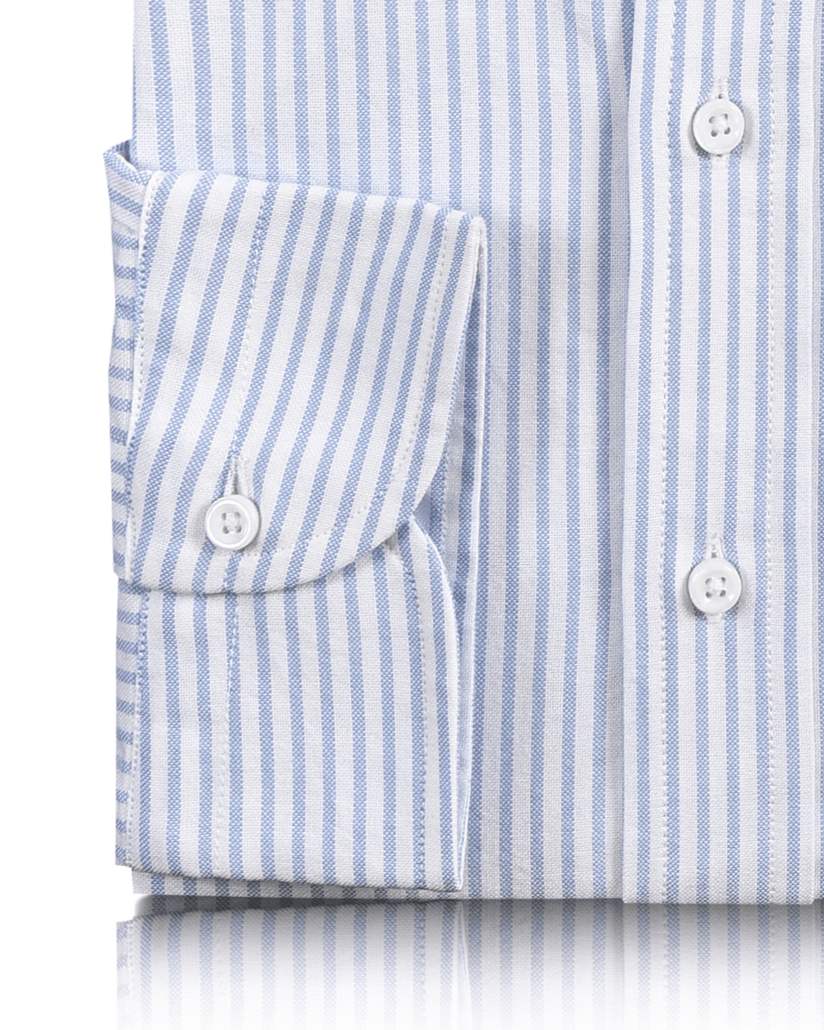 Blue Stripes On Textured White Shirt - 3