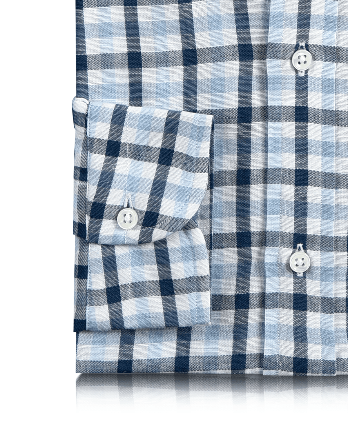 Cotton Linen: Shades Of Blue Checks - 3