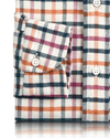 Pink Orange Green Blue Window Pane Checks Flannel Work Shirt