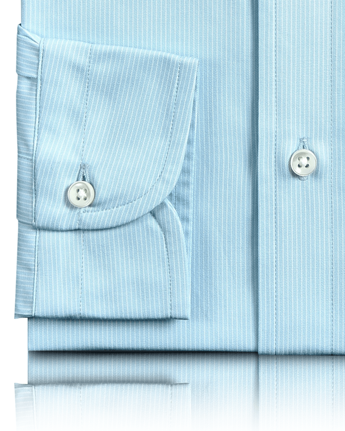 Aqua Blue Pencil Stripes Shirt - 3