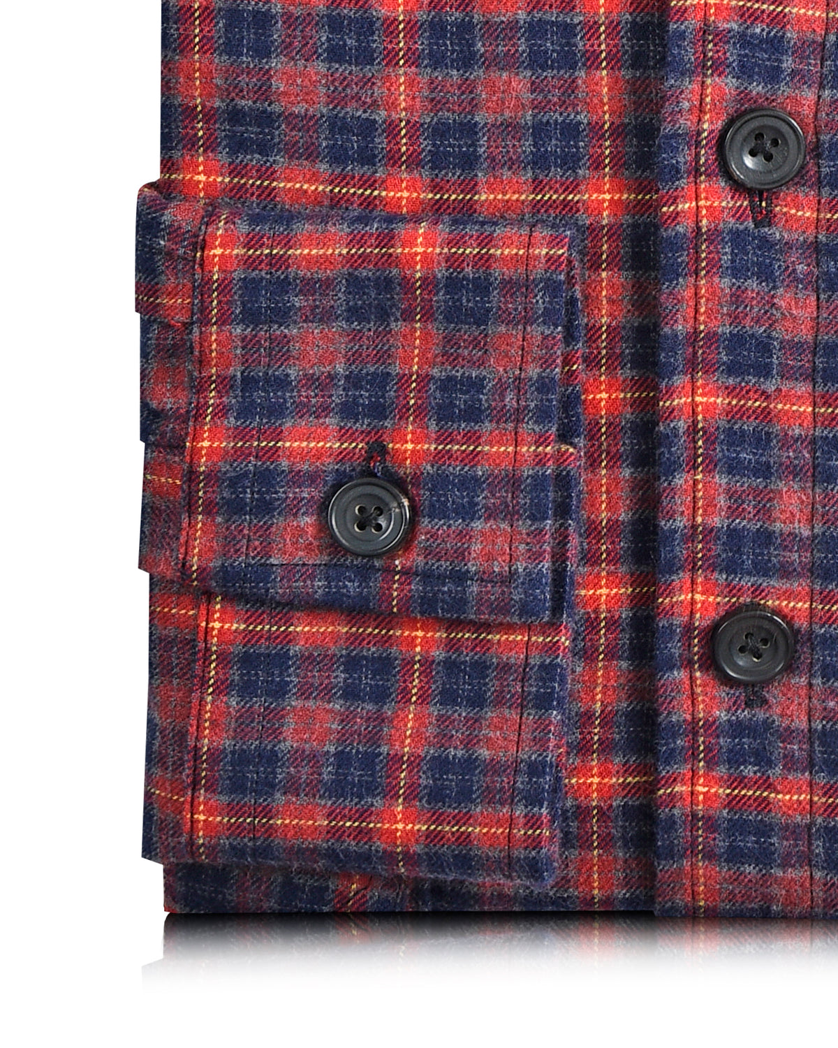 Red Navy Grey Tattersall Work Shirt - 3