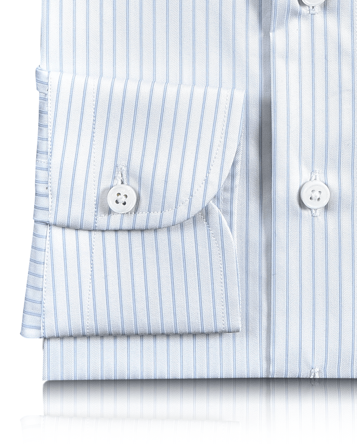 Luxire Priviledge: Pale Blue Pin Stripes On White Dobby Shirt - 3